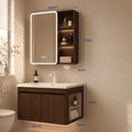 Alto 40cm 50cm Aluminium Walnut Bathroom Mirror And Shelf Bathroom Vanity Waterproof