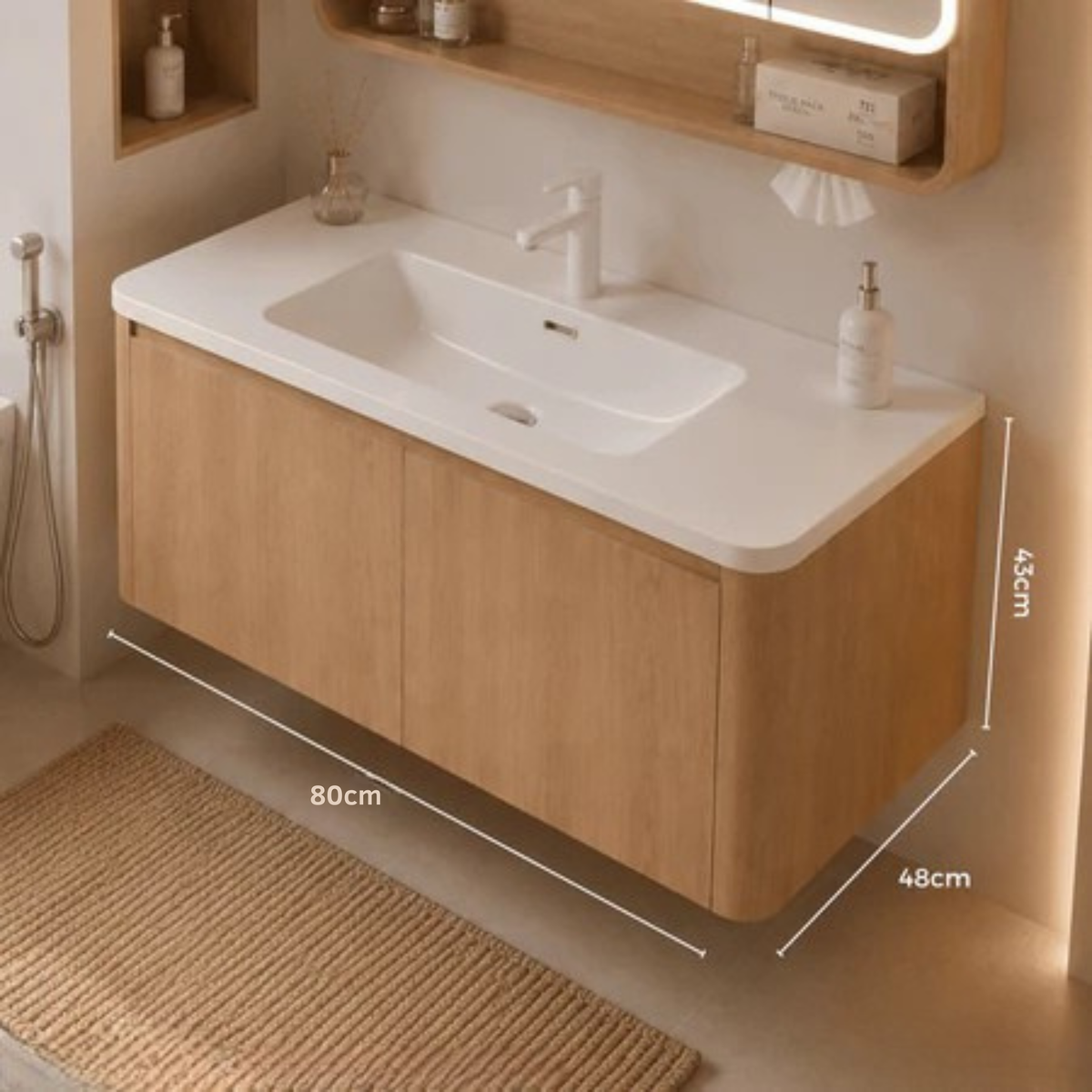 Arcwood Aluminium Honeycomb Bathroom Vanity 60cm/ 70cm/ 80cm/ 100cm Led Storage Mirror Cabinet
