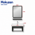 Aluminum Bathroom Cabinet Basin Set Ceramic Sink with Mirror and Shelf