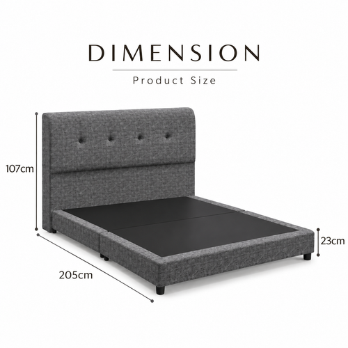 Arden Value Fabric Bedframe | Single / Super Single / Queen / King