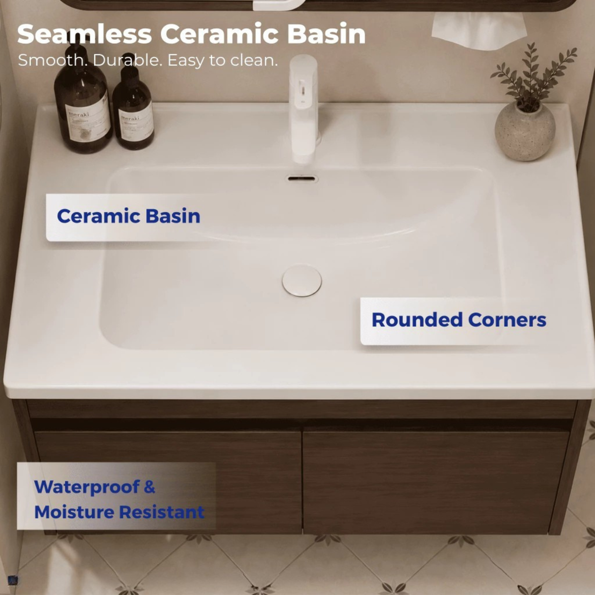 Alto 40cm 50cm Aluminium Walnut Bathroom Mirror And Shelf Bathroom Vanity Waterproof