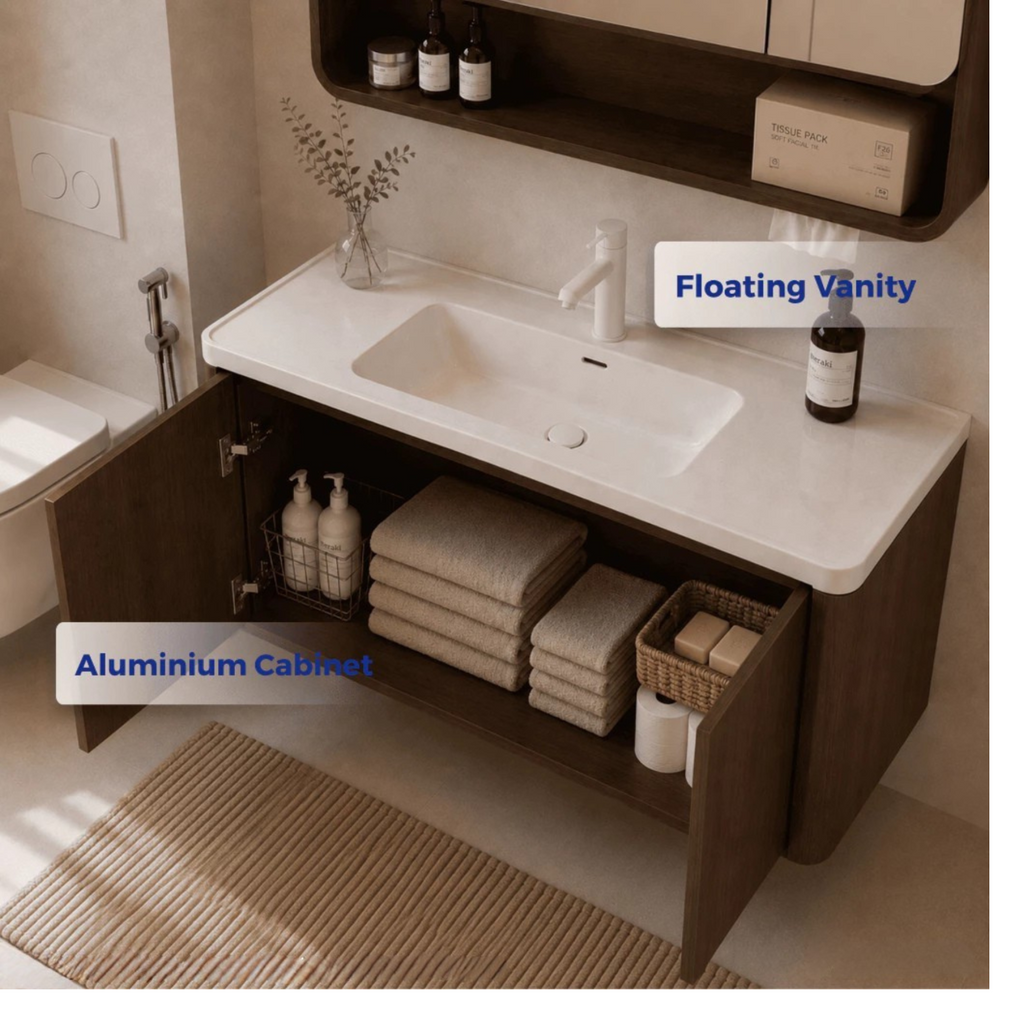 Arcwood Aluminium Honeycomb Bathroom Vanity 60cm/ 70cm/ 80cm/ 100cm Led Storage Mirror Cabinet